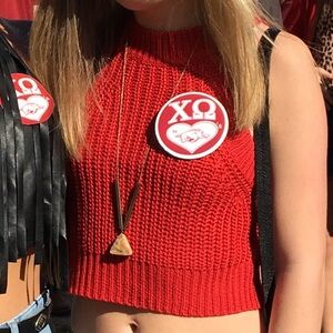 Red Knit Crop Top